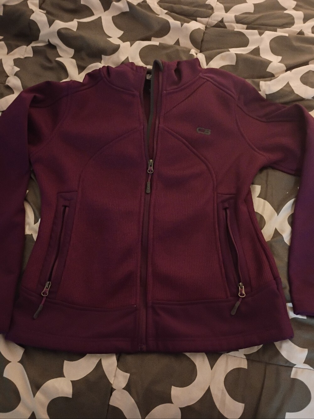 Women's Plum Utility Zip Jacket with Secure Pockets